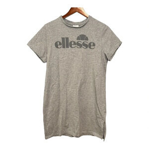 Ellesse Grey Short Sleeve Logo T Shirt Mini Dress. Size 14